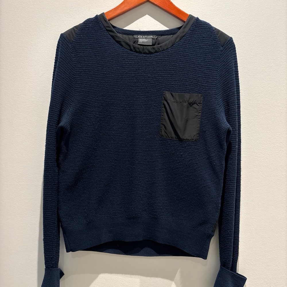Armani Exchange Dark Blue Knit Top